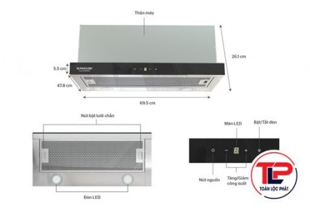 MÁY HÚT MÙI ÂM TỦ SUNHOUSE SHB6288MT