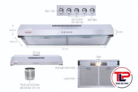 MÁY HÚT MÙI VỎ INOX SUNHOUSE SHB6118I