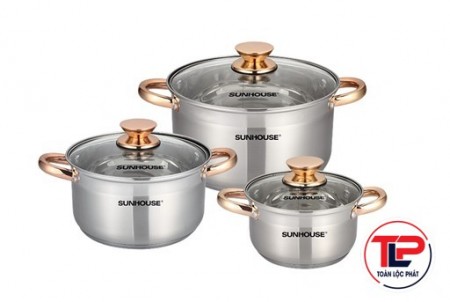 BỘ NỒI INOX 5 ĐÁY SUNHOUSE SH781