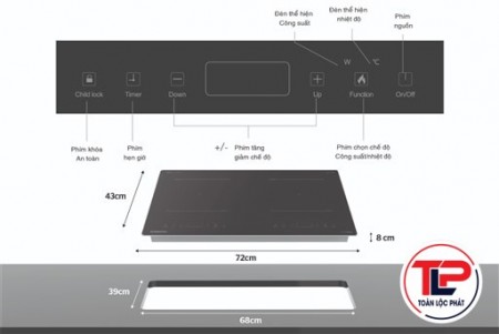 Bếp đôi điện từ SUNHOUSE SHB9101S