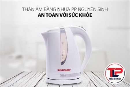 ẤM SIÊU TỐC NHỰA SUNHOUSE SHD1300 TRẮNG