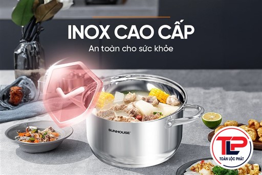 NỒI INOX 3 ĐÁY SUNHOUSE SHG301-18