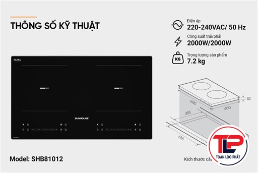 BẾP ĐÔI ĐIỆN TỪ SUNHOUSE SHB81012