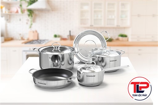 BỘ NỒI CHẢO INOX 5 ĐÁY SUNHOUSE SHG995