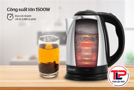 ẤM SIÊU TỐC INOX 1.8 L SUNHOUSE SHD1182