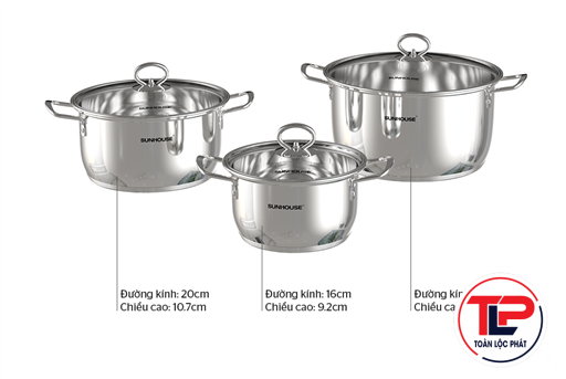 BỘ NỒI INOX 5 ĐÁY SUNHOUSE SHG788