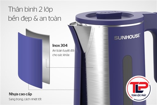 ẤM SIÊU TỐC INOX 2 LỚP 1.8L SUNHOUSE SHD1355