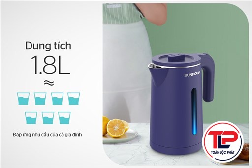 ẤM SIÊU TỐC INOX 2 LỚP 1.8L SUNHOUSE SHD1355